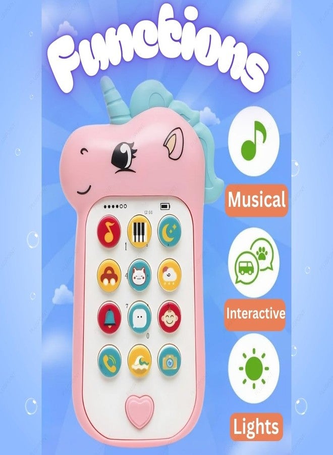 بلس بوينت لعبة هاتف يونيكورن للأطفال من بلس بوينت، مزودة بإضاءة وموسيقى، لعبة هاتف محمول تعليمية للأطفال الرضع والصغار، تتيح إجراء المكالمات والدردشة، لعبة ممتعة للعب الأدوار للأطفال من عمر سنة إلى ثلاث سنوات. - Image 2